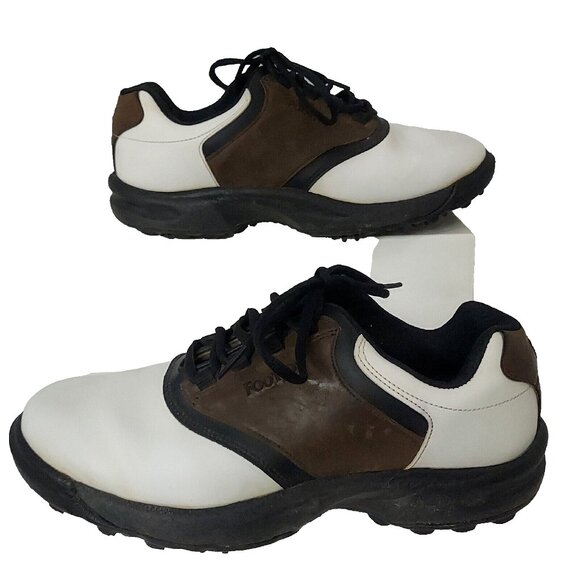 Footjoy Golf Shoes Saddle Oxford Leather 45516 Mens Size 9.5 W Brown White Black main image 10
